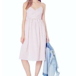 Avec Les Filles Pink and White Sweetheart Sundress, NWOT